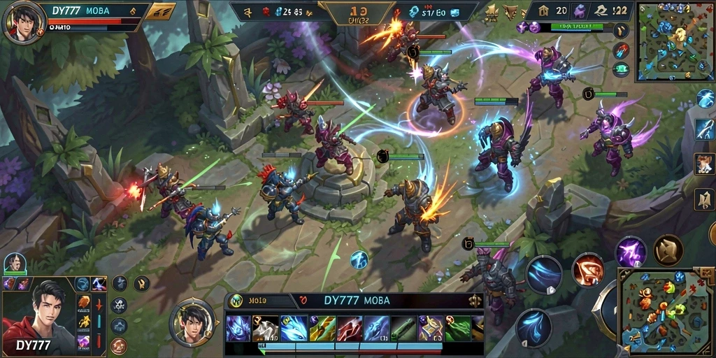Tampilan gameplay seru dari DY777 saat pertempuran epik.