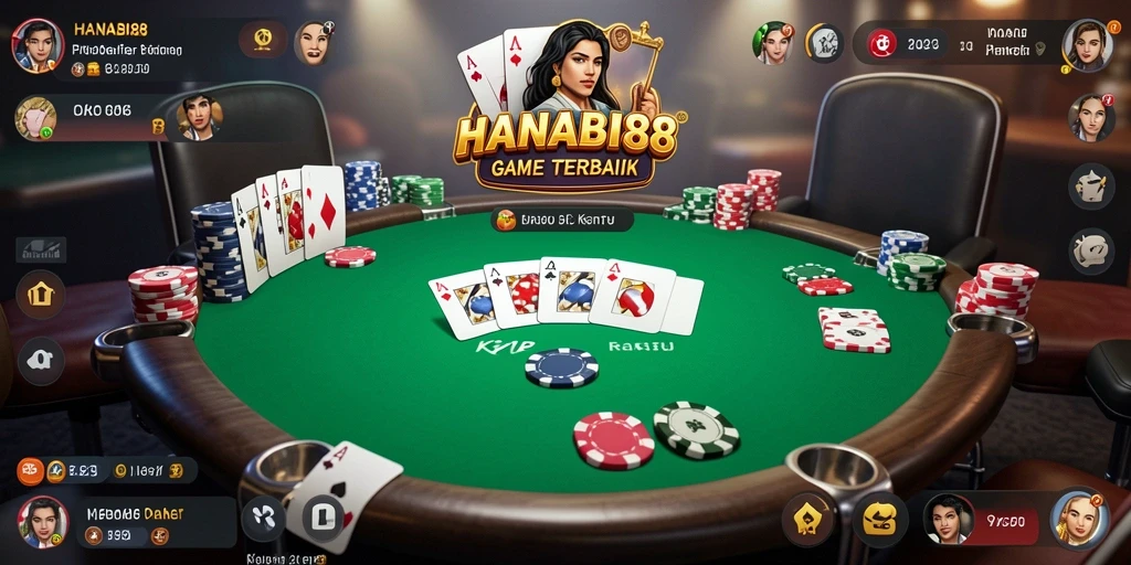 Tampilan gameplay Poker yang mendebarkan dan seru.