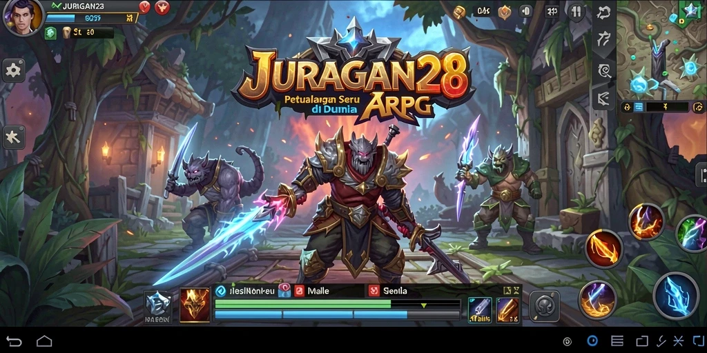 Tampilan gameplay seru dari JURAGAN28 dalam petualangan ARPG.