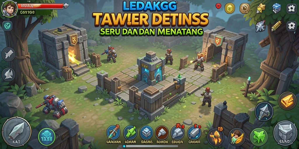 Tampilan gameplay seru dari LEDAKGG dalam aksi Tower Defense.