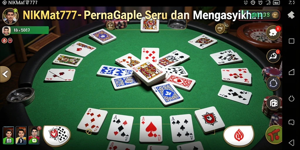 Screenshot gameplay NIKMAT777 menampilkan suasana seru bermain Gaple.