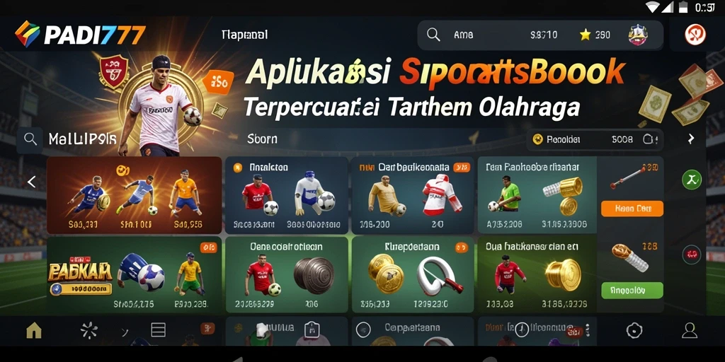 Tampilan aplikasi PADI777 dengan fitur taruhan olahraga yang menarik.