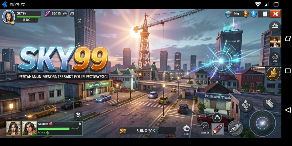 Tangkapan layar SKY99 menampilkan aksi strategis dalam game Tower Defense.