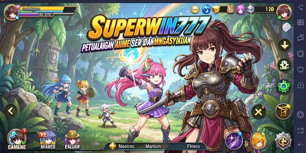 Tangkapan layar SUPERWIN777 menampilkan pertarungan seru dalam dunia anime.
