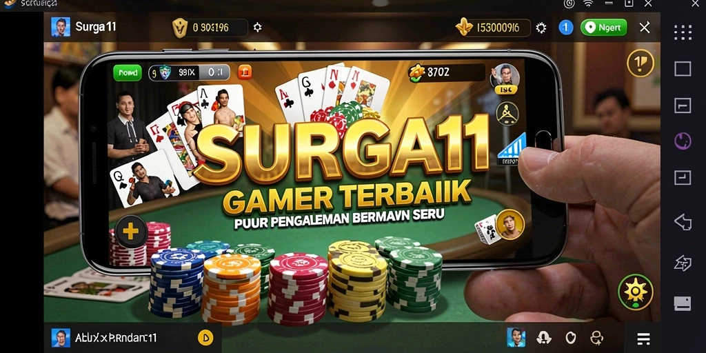Tampilan gameplay menarik dalam aplikasi poker SURGA11.