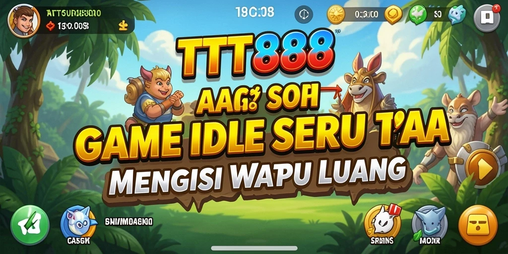 Tampilan gameplay TTT888 menampilkan karakter yang bekerja secara otomatis dalam lingkungan yang ceria.