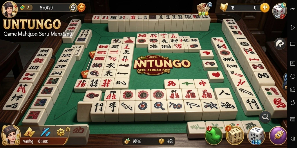 Tampilan gameplay seru UNTUNGGO saat bermain Mahjong.