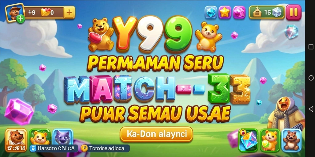 Tampilan gameplay seru Y89 dalam aksi Match-3.
