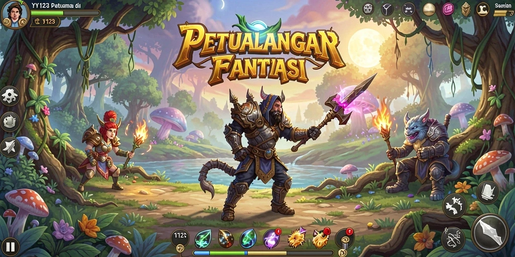 Tampilan menarik dari gameplay petualangan di YY123.